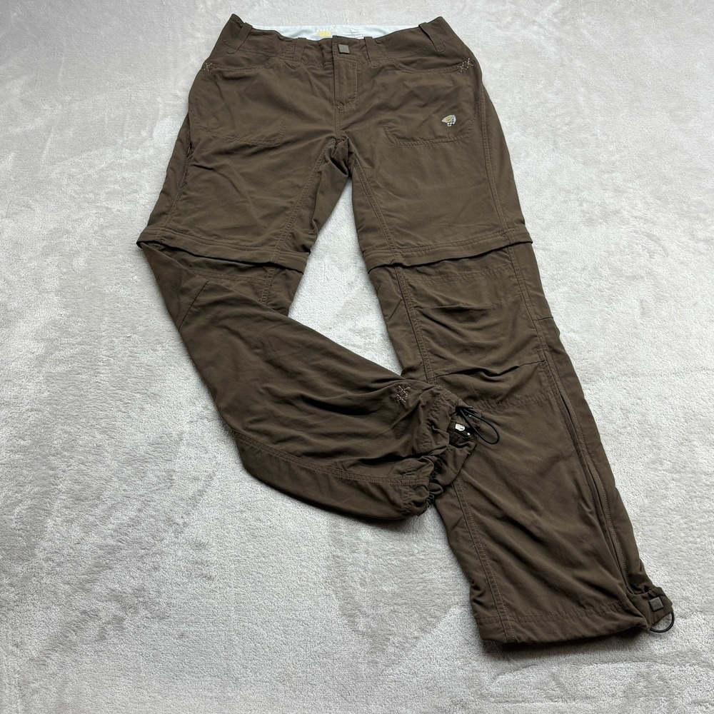 Mountain Hardwear Convertible Pants Women's 4 Brown Hiking Zip Off Gorpcore Trek